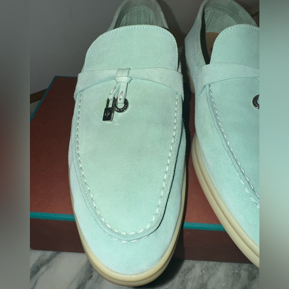 Loro Piana summer walk charm loafer in mint/ light blue - Picture 2 of 12